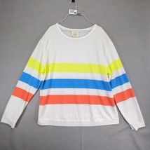 Fantastic Fawn Women&#39;s 2X Oversized Striped Sweatshirt, Made in USA, Streetwear - $24.19