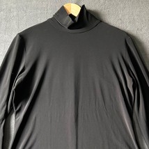 Norma Kamali Turtleneck Black Stretch Knit Neck Zip Long Sleeve-Women&#39;s ... - $47.45