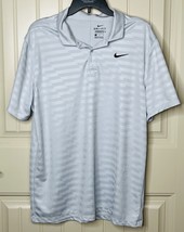 Nike  Dri-Fit Golf Polo Shirt Performance Light Gray Geometric Size Large - $24.68