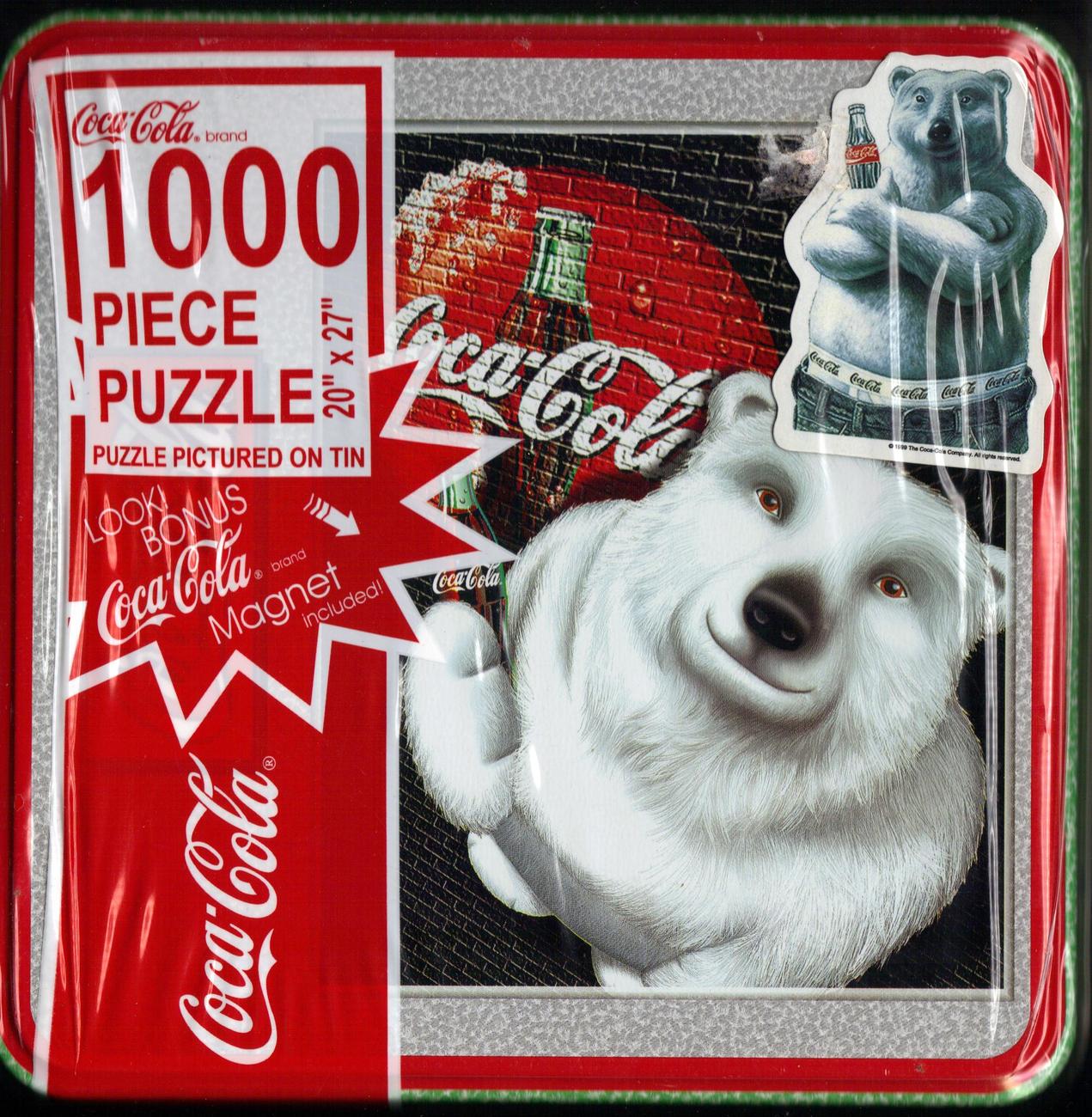 Coca-Cola 1000 pc Look Bear Puzzle in Collectible Tin. 1999. Mint Condition - $12.00