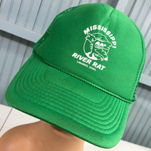 Vintage Lansing Iowa Mississippi River Rat Mesh Snapback Baseball Cap Hat  - £16.65 GBP