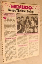 Menudo Vintage Teen Magazine 1 Page Article Keeps The Beat Going 1990s - £7.62 GBP