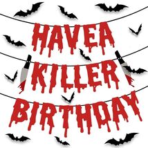 Quimoy Halloween Banner Decorations with 12 Pcs Bat Wall Stickers Party ... - $3.47