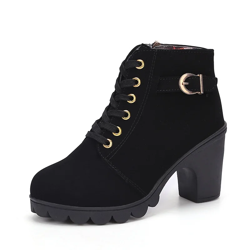 Pop spring  Women Pumps Boots High Quality -up European Ladies shoes PU Boots Fa - £245.81 GBP