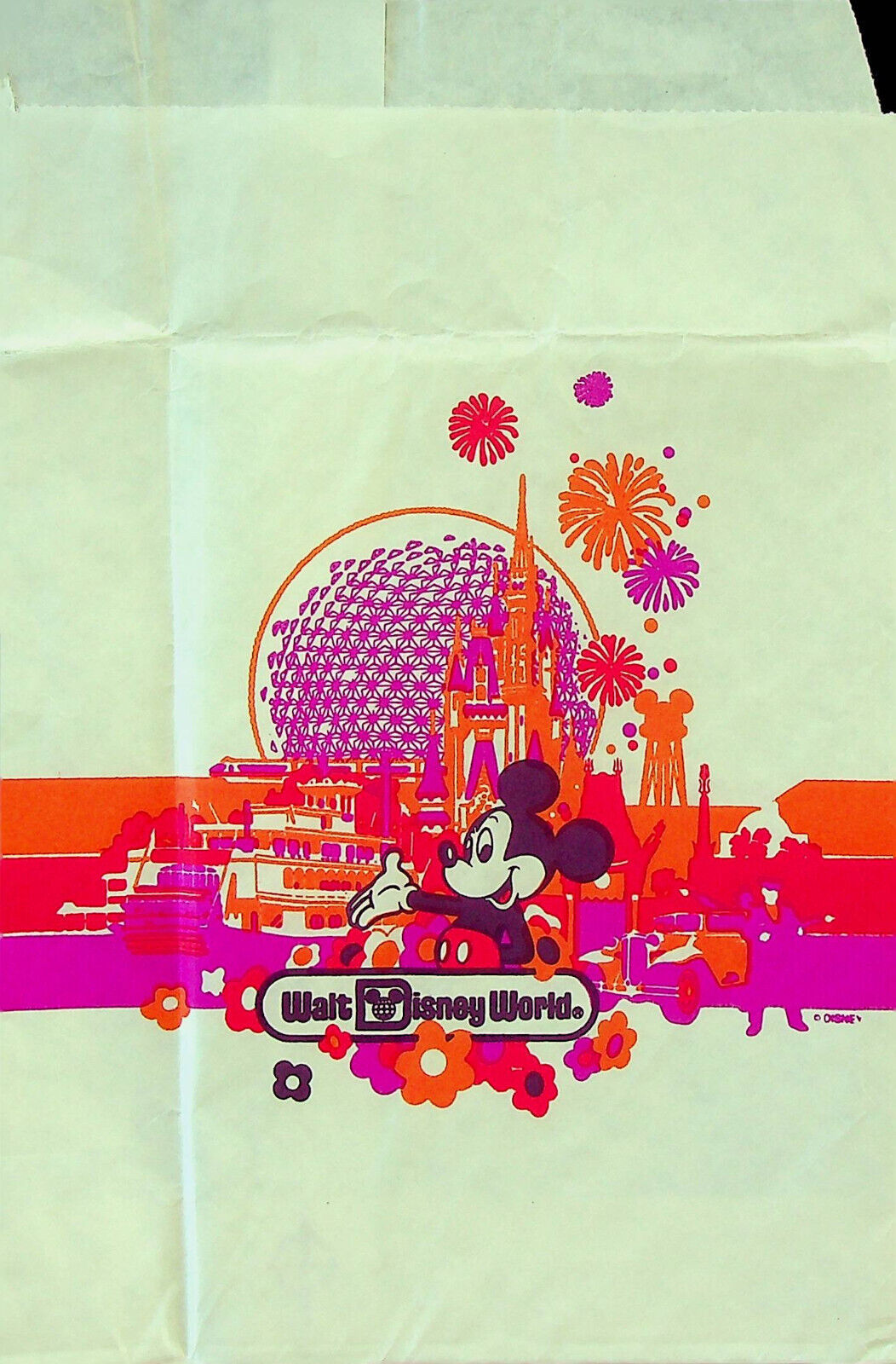 Walt Disney World Vintage Paper Bag featuring EPCOT - 8.5" x 5.5" - Pre-owned - $9.04