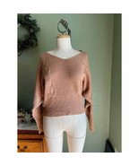 Full Circle Trends with Love, Dolman Open-Back Sweater, Tan, Size L - $14.00