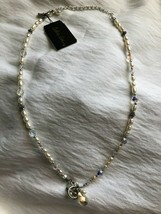 Cookie Lee Silver Colored Necklace Pearl and Crystal Beads NWT - £9.41 GBP