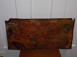 Vintage Drink Pepsi Cola Refreshing and Healthful Tin Tacker Sign - $297.00