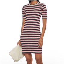 STATESIDE Ribbed Multicolor Striped Mini T Shirt Dress Size Small Y2K - £27.07 GBP