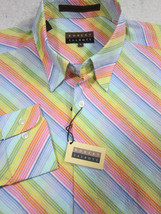 NWT $228 Robert Talbott Colorful Bias Striped &quot;Seersucker&quot; LS Shirt L 16... - £64.73 GBP