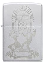 Zippo Lighter - Vintage Juke Box &amp; Dancers Light Engraved Satin Chrome -... - $26.42
