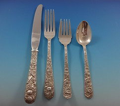 Repousse by Kirk Sterling Silver Flatware Set For 8 Service 32 Pieces - $1,737.45