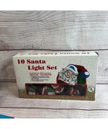 Vintage look 10 pc blow mold String Light Santa Claus holding Christmas ... - $47.78 CAD