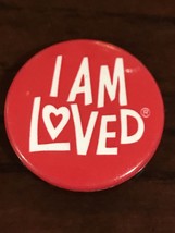 Helzberg Diamonds &quot;I am Loved&quot; Red Pin-Back Button, circa 2012 - $100.47 MXN