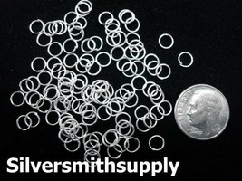 100pcs 5mm Sterling silver plated open jump rings link chain dangles 22ga fpj019 - £2.29 GBP