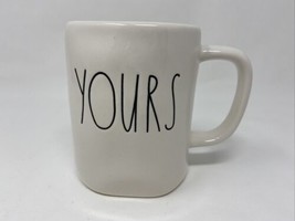 Rae Dunn Artisan Collection by Magenta Large White Mug &quot;Yours&quot; 16oz Vale... - £10.27 GBP