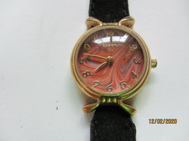 Fossil Ladies Wristwatch Suede Band Gold Case 30M/100FT ES-8601 - £7.85 GBP