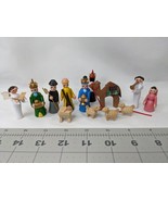 Vintage Mini Wooden Nativity Set Figures 2 Inch Lot - $29.95