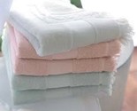 Yves Delorme Originel Aqua Bath Sheet Towel Fringed Cotton Glacier 36&quot;x5... - $60.00