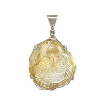 Starborn Carved Citrine Crystal Pendant Necklace (22&quot;) Yellow - £356.15 GBP