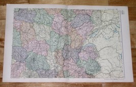 1908 Antique Map Of Eastern France / FRANCHE-COMTE Bourgogne RHONE-ALPES - £15.50 GBP