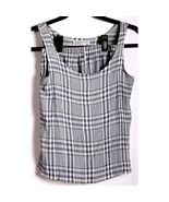 Black &amp; white plaid summer top &amp; short set Created by Stella women size ... - $16.95