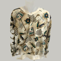 Tail Men&#39;s Pullover Shirt LS Golf Pattern Cream Long Sleeve L Vintage 19... - $14.03
