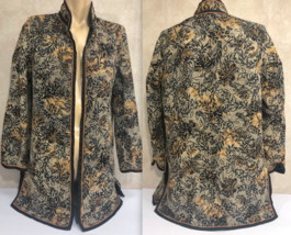 Asian Floral Pattern Tapestry Jacket 19&quot; Chest No Tagging - $17.34