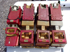 four vintage nylint fire trucks pressed metal for parts only - $89.09