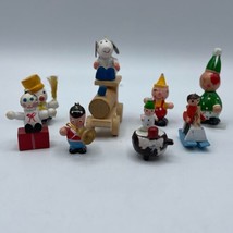Christmas Wooden Figurines Elves Snowman Train Toys Vintage - £17.49 GBP