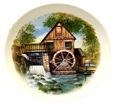 Vintage Timeless Impressions Sangamon Collector Plate Cabin Water Wheel 6 in - £11.62 GBP