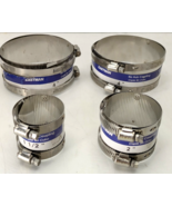 Lot of 4 Eastman No-Hub Coupling Clamps Stainless 2-4&quot;, 2&quot;, 1 1/2&quot; (3 Si... - $367.20 MXN