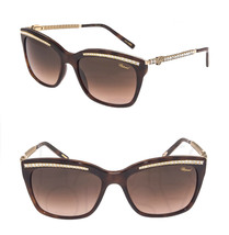 Chopard L’heure Du Diamant Square Gold Havana Crystal SCH211S Sunglasses 211 - £340.57 GBP
