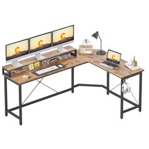 L Shaped Desk, 66.7&quot; Computer Corner Desk, Home Office Study Writing Wor... - £203.27 GBP