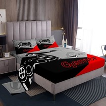 Kids Gamer Bed Sheets Set Boys And Girls Gaming Bedding Set Video Game Controlle - $30.99