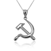 Sterling Silver Hammer and Sickle Pendant Necklace - £14.87 GBP+