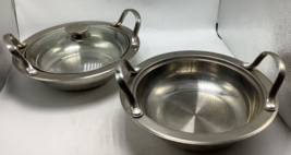 TWO Wolfgang Puck BIstro Collection 18-10 Stainless  8”  Servers ONE Lid - £20.98 GBP