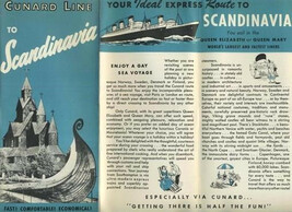 Cunard Line Cruises to Scandinavia Brochure 1952 Queen Elizabeth - £21.40 GBP