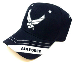 BLACK WHITE UNITED STATES US AIR FORCE WINGS LOGO HAT CAP ADJUSTABLE RET... - $9.45