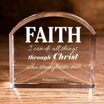 Philippians 4:13 Faith Arch Top Crystal Christian - $131.09