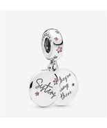 S925 Sterling Silver Forever Sisters Dangle Charm,Friends Gift,Gift for Her - £11.17 GBP