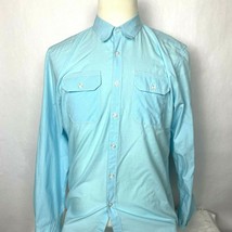 BKE Mens Sz L Standard Fit Light Blue Green Long Sleeve Casual Button Down Shirt - £15.52 GBP
