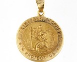 St. christopher Unisex Charm 14kt Yellow Gold 358737 - £103.99 GBP