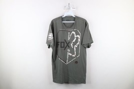 Vintage Fox Racing Mens Large Distressed Spell Out Big Logo Short Sleeve T-Shirt - £23.15 GBP