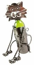 Sitting Feline Kitty Cat Pet Hand Made Metal Wine Bottle Holder Caddy Decor - $657.83 MXN