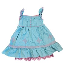 Matilda Jane 2t Needle And Thread Girls Dress Blue Embroidered Sleeveless - $19.26