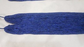 Turkmen 1mm 100% handmade lapis lazuli 16&quot; beading string necklace 50PCs... - £154.31 GBP