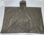 VINTAGE GERMAN ARMY HOODED RUBBERIZED HEAVY DUTY WET WEATHER PONCHO 59X41 - $56.69