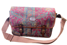 VTG White House Cox Canvas &amp; Leather Tapestry Messenger Bag Made in England Gift - £58.19 GBP