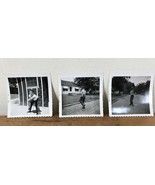 Lot 3 Vtg Black White 1955 Boy Playing Baseball Snapshot Americana Photo... - £39.04 GBP